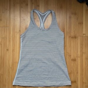 Lululemon Cool Racerback size 8, black/white stripe, excellent condition